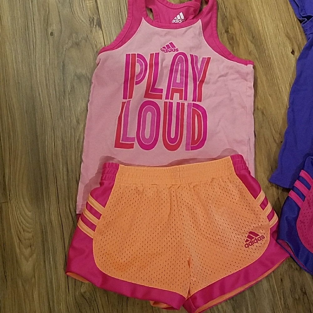 Toddler adidas shorts and tank